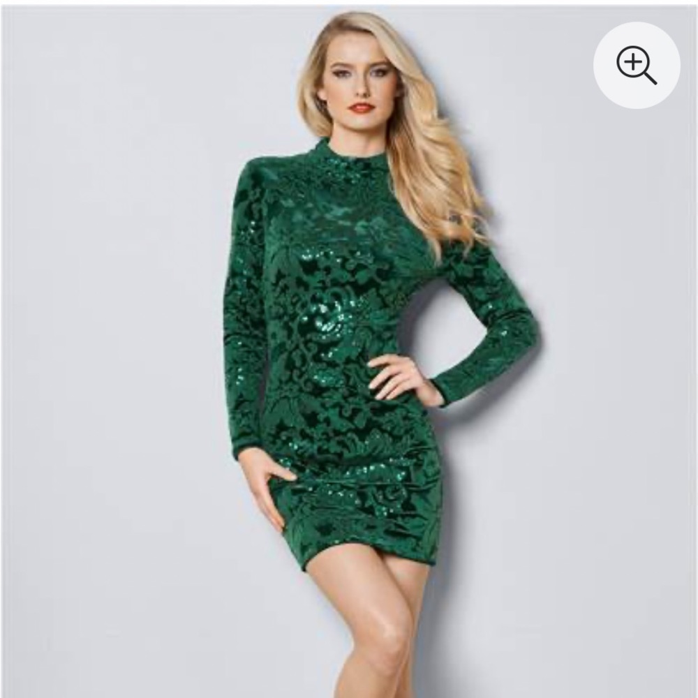Venus sequin detail velvet dress